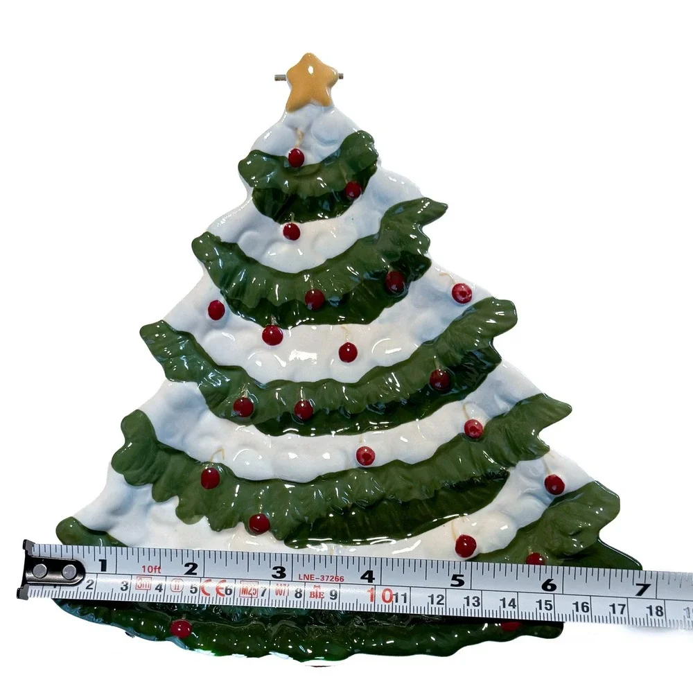 Park Designs Teresa Kogut Christmas Joys Ceramic Tree Trivet Spoon Rest Folk Art